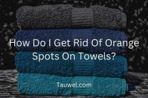 Towel with orange spots